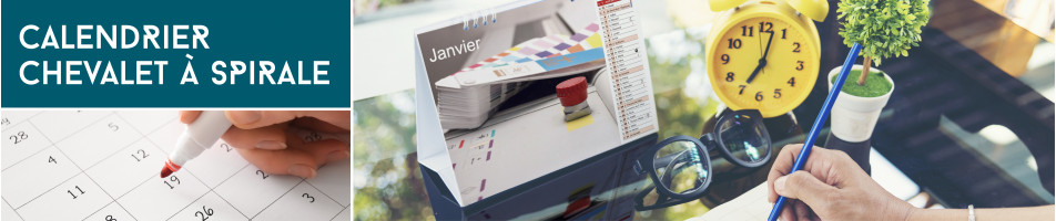 Calendrier chevalet à spirale 2021 personnalisable sur pow-imp.fr | POW